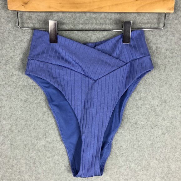 aerie Other - Aerie High Cut High Rise Cheeky Blue Bikini Bottoms Size Small